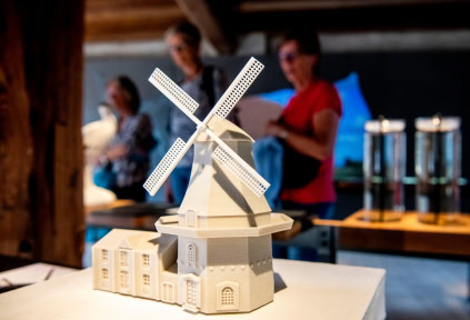 Ein Modell der Mühle in der Ausstellung in der Mühle von Højer