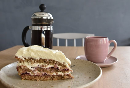 Danish cake and coffee