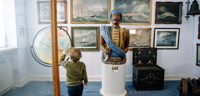 A young boy in the exhibition at Cultural History in Aabenraa